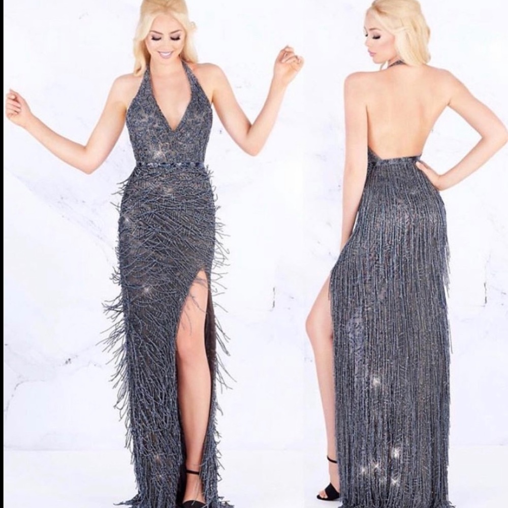 Mac Duggal Fringe Dress